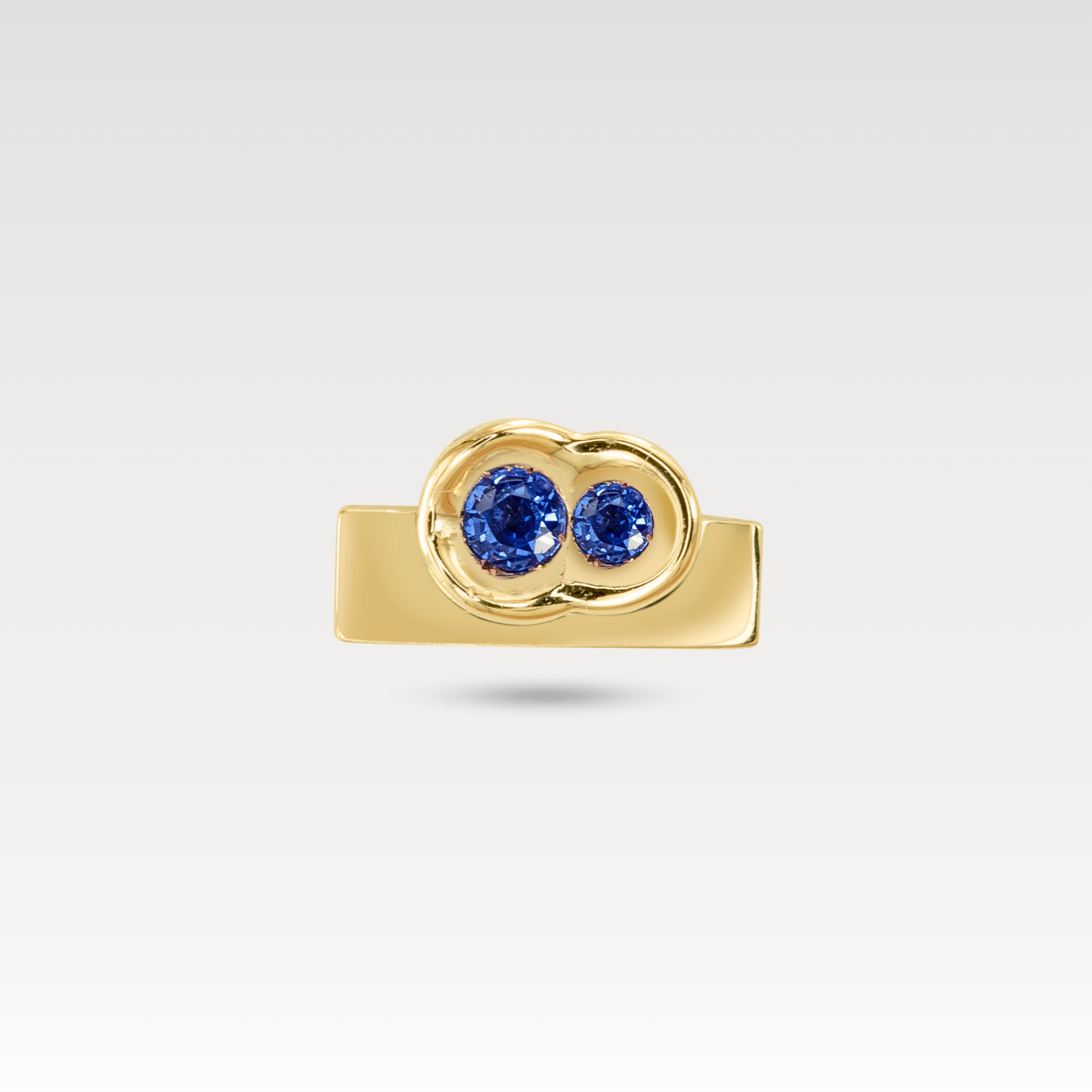 Blue Sapphire OBI no.2 Wide Bar Stud (single earring)