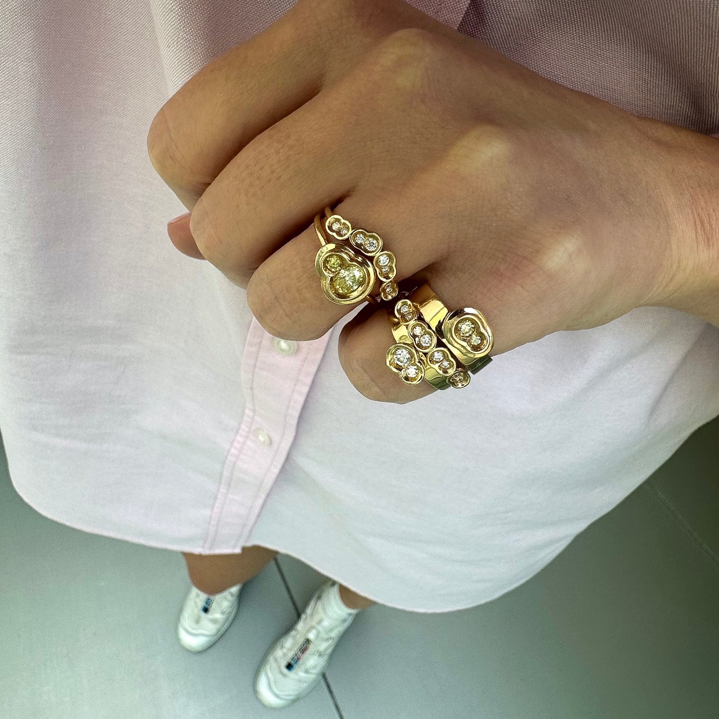 Yellow Diamond North-South Obi Skai no.2 Ring