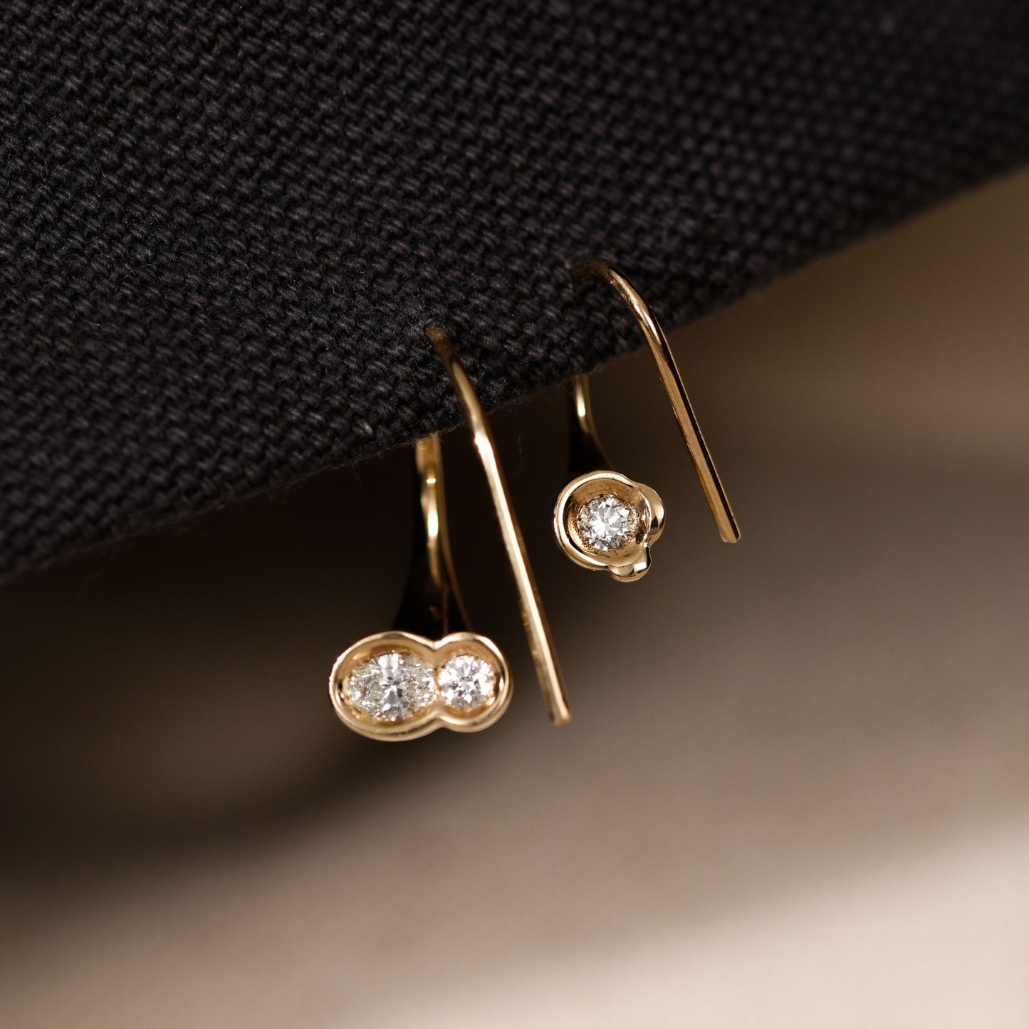 White diamond Obi Skai #2 hoop - Kay Konecna Studio