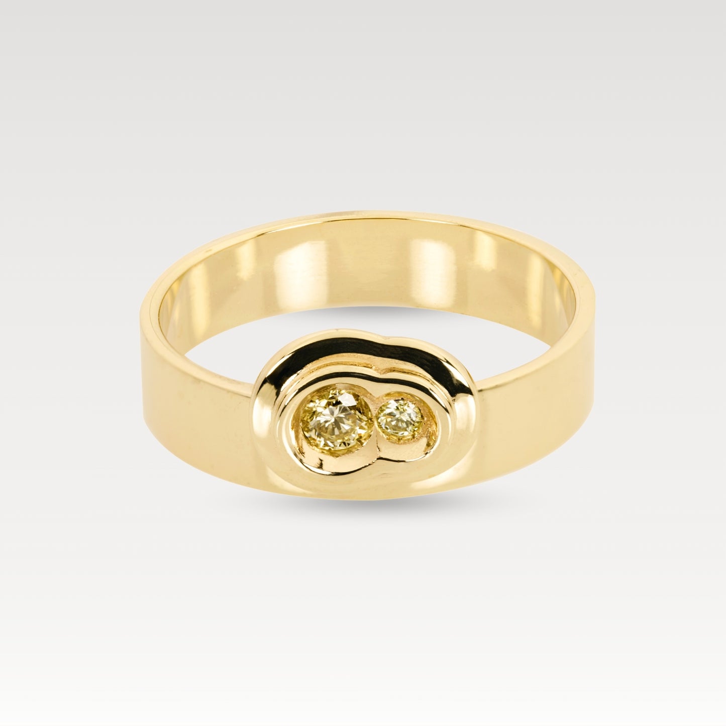 Yellow diamond Obi Skai no.2 wide ring