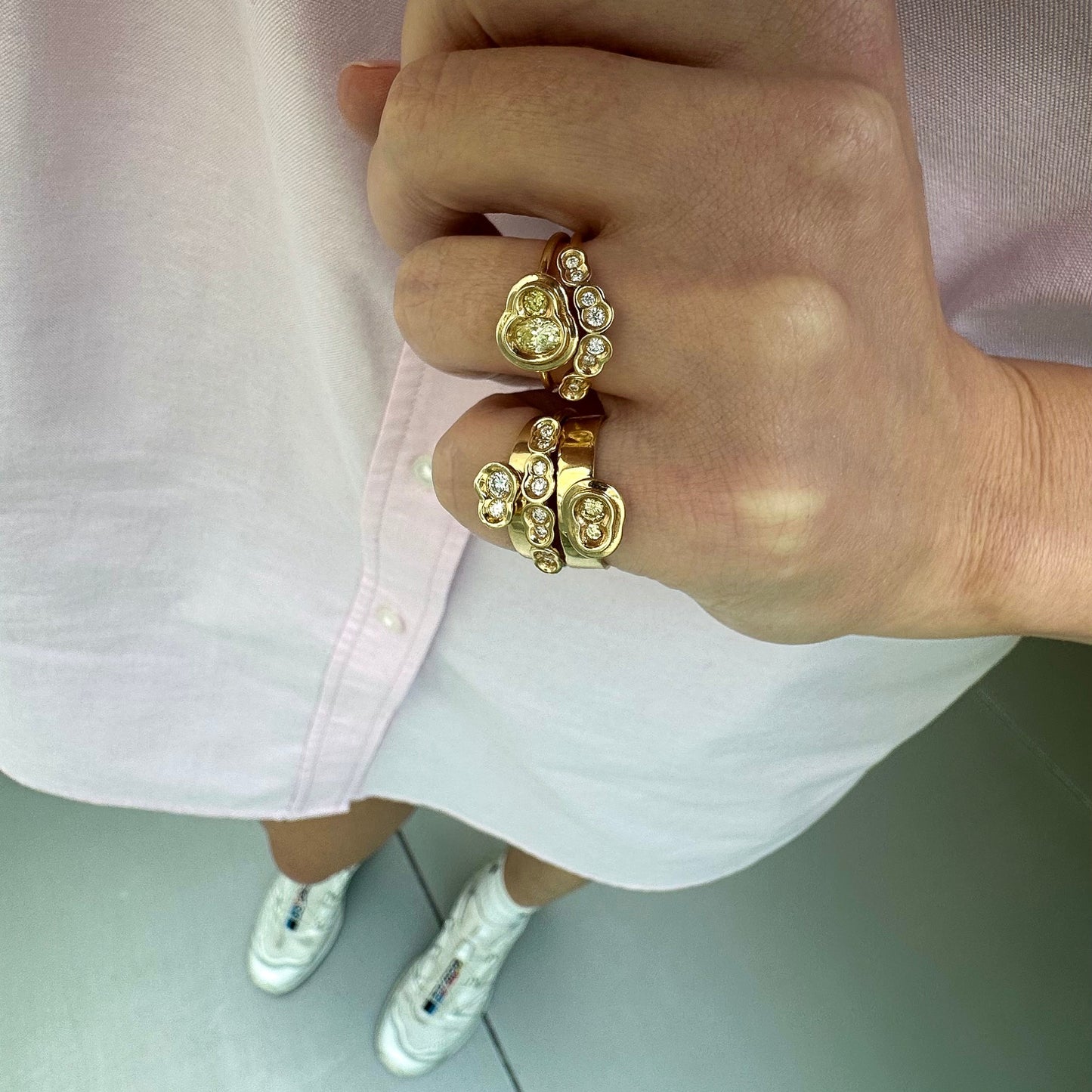 Yellow Diamond North-South Obi Skai no.2 Ring