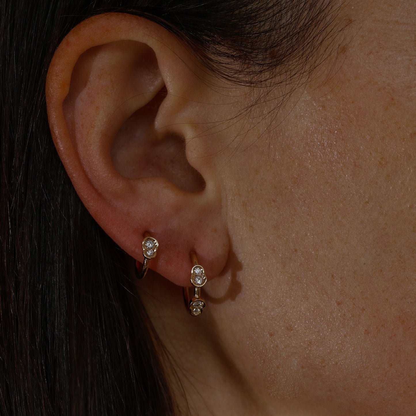 White diamond Obi #22 hoop 12mm - Kay Konecna Studio