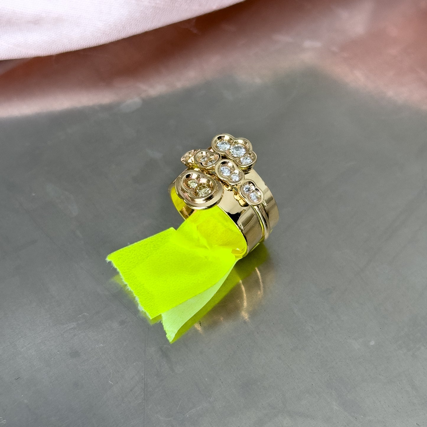 White diamond Obi Flow no.8 Ring