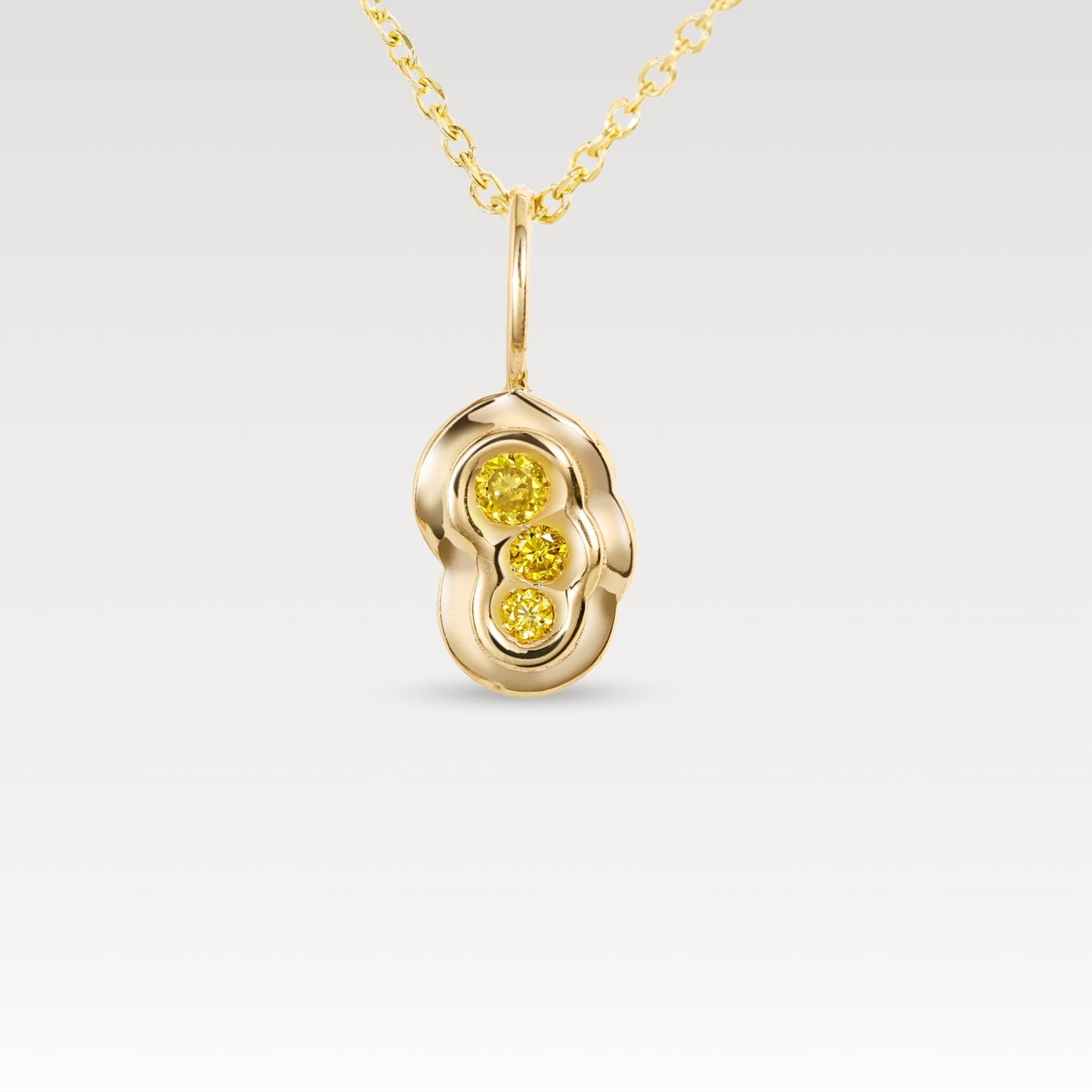 Yellow diamond Obi Flow North-South no.3 pendant