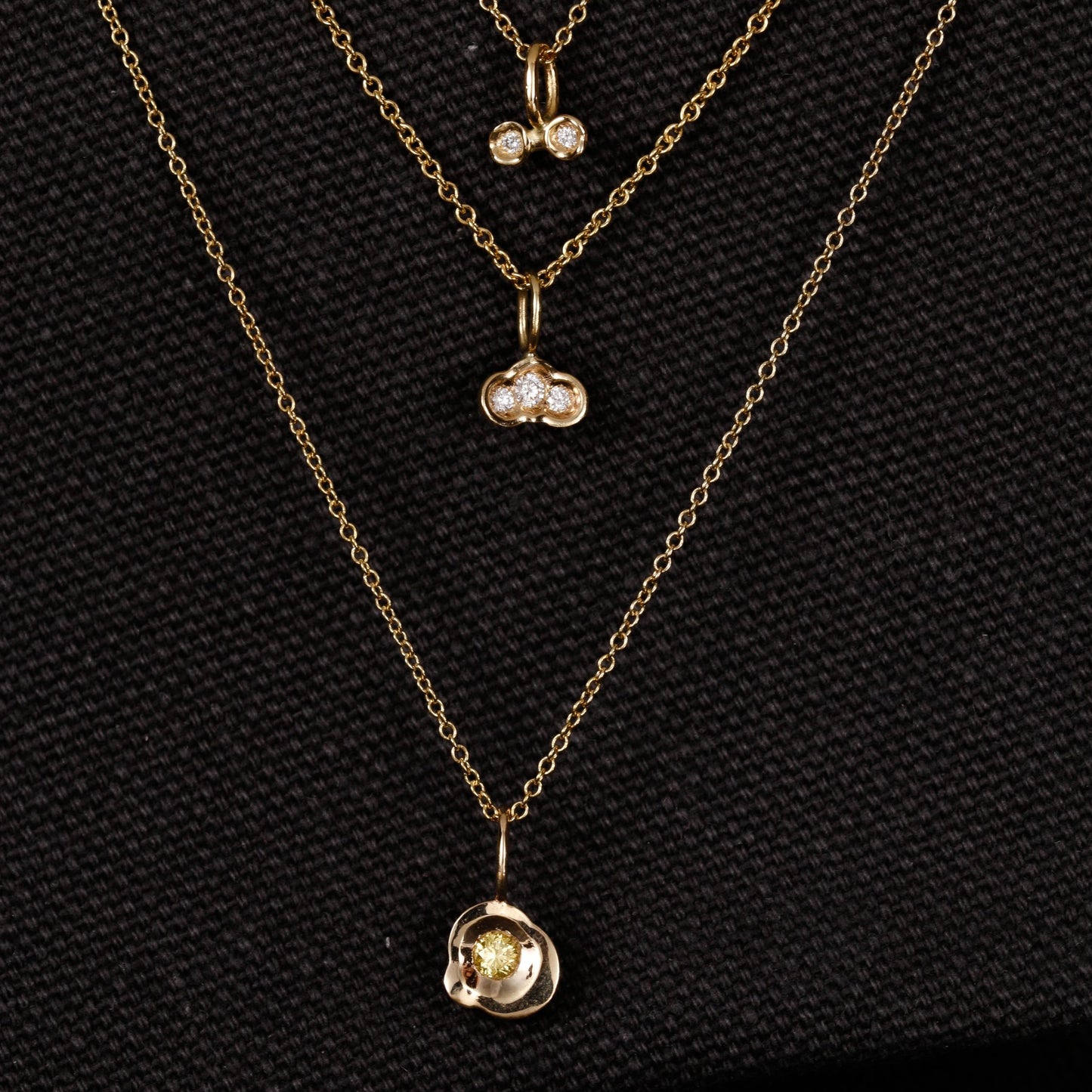 Yellow diamond Obi Flow #1 pendant - Kay Konecna Studio