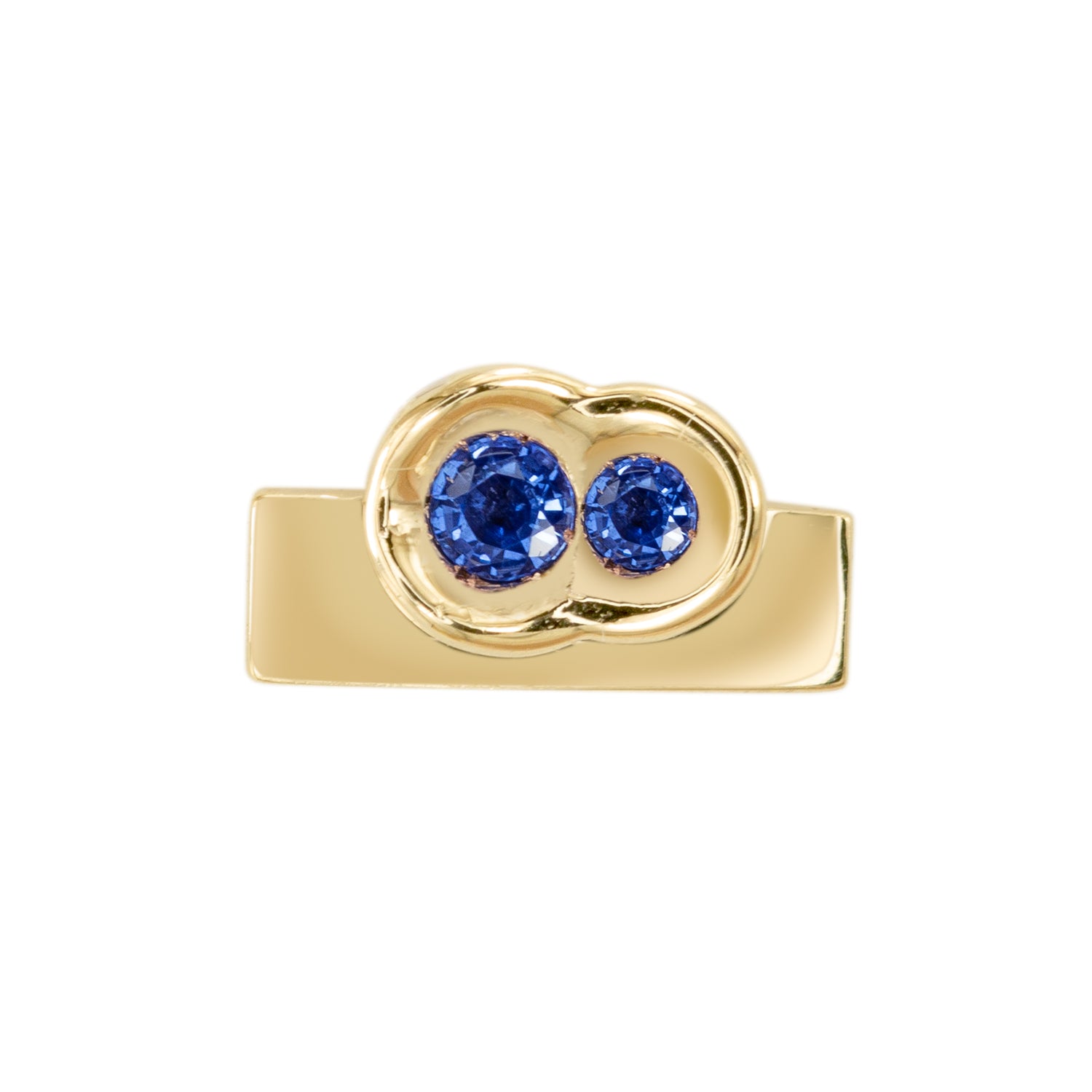 Blue Sapphire Obi Block Earring #3 - Kay Konecna Studio