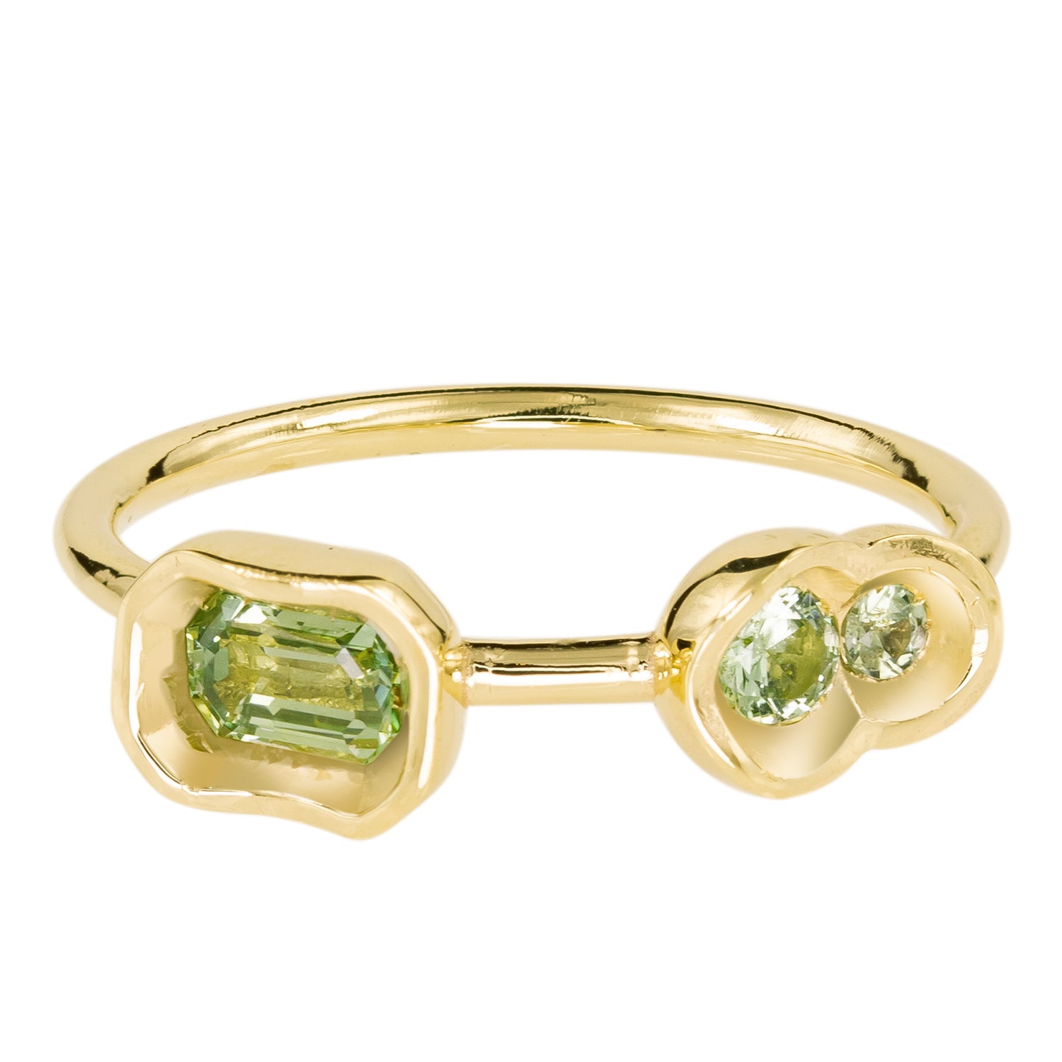 Pale Green Sapphire OBI Ring #23 - Kay Konecna Studio