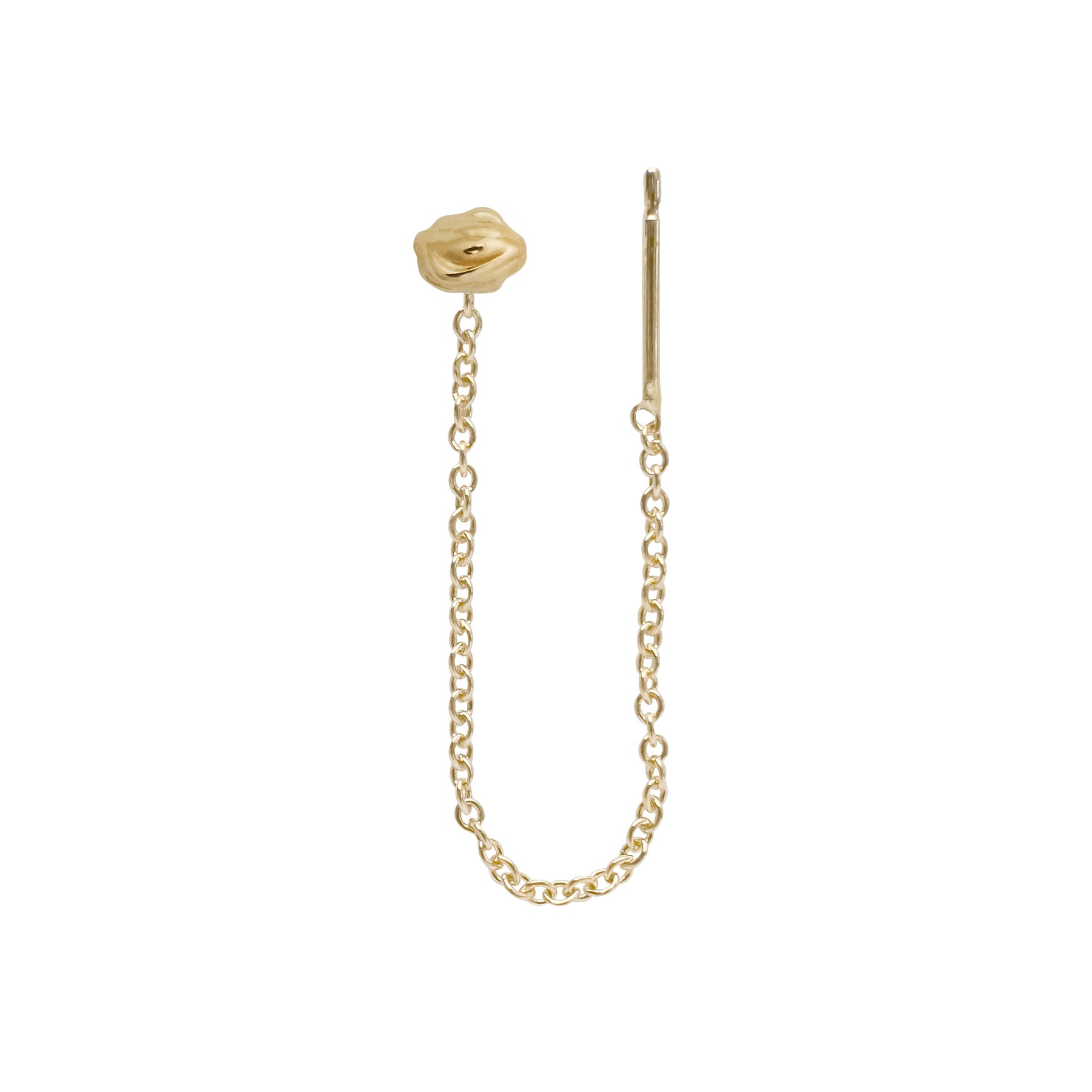 Dune Nugget Single Chain Stud Earring - Kay Konecna Studio