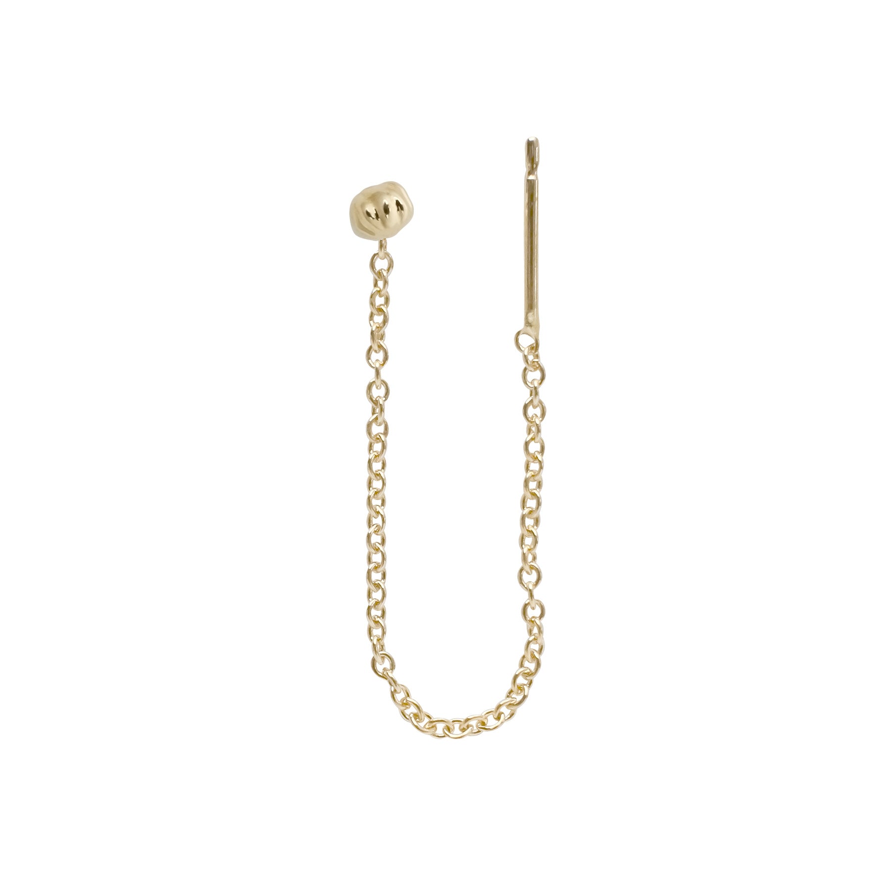Dune 3mm Single Chain Stud Earring - Kay Konecna Studio