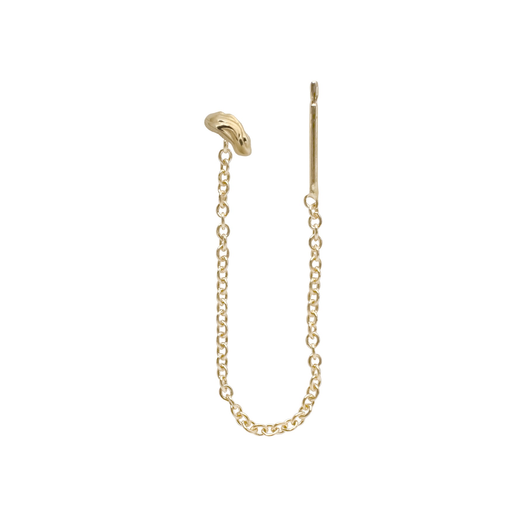 Swell Single Chain Stud Earring - Kay Konecna Studio