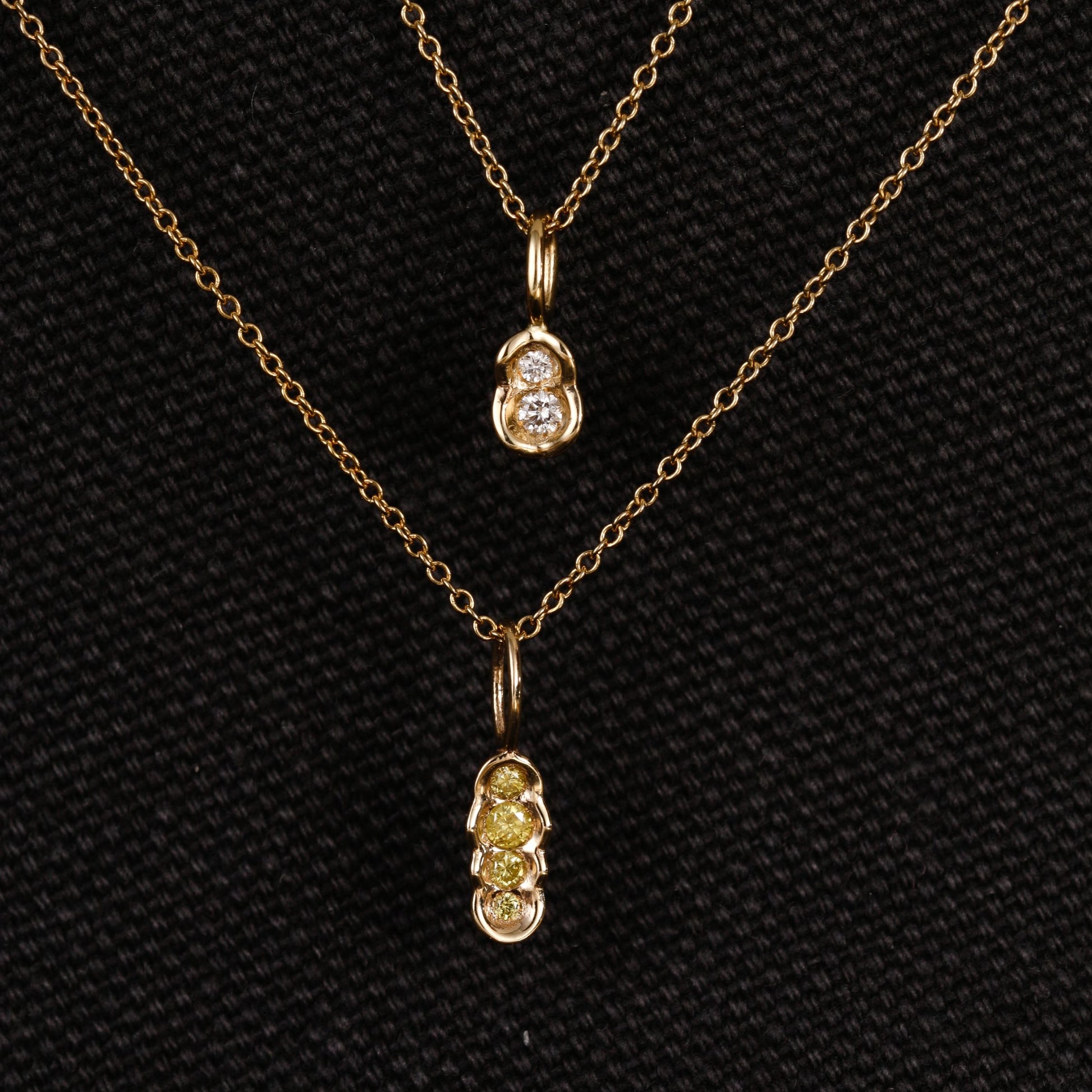 Yellow diamond north-south Obi #4 pendant - Kay Konecna Studio