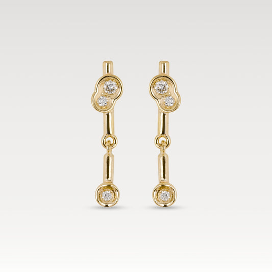 White diamond Obi Flow #21 drop earrings