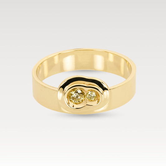 Yellow diamond Obi Skai #2 wide ring