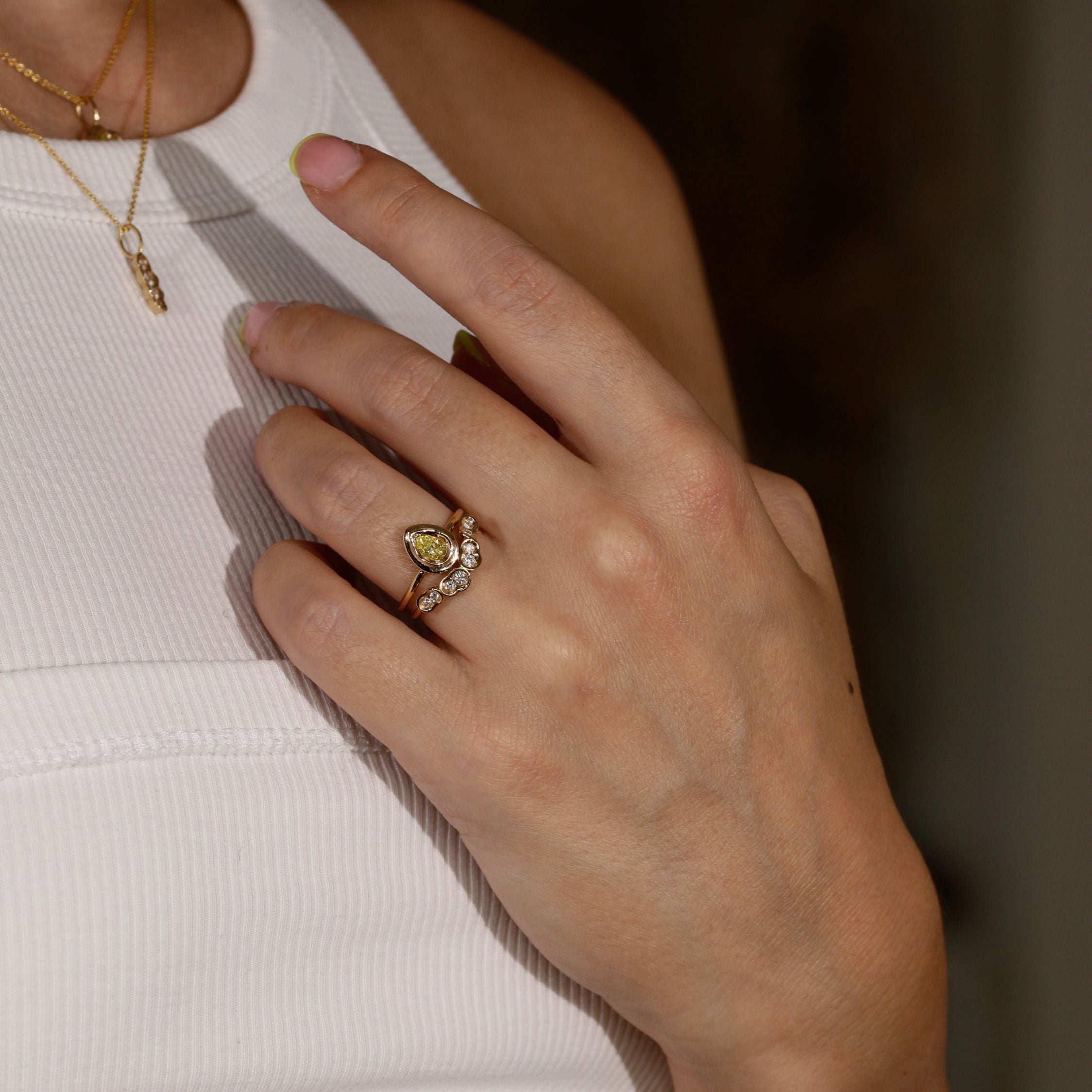 White Diamond Obi Wave #8 Ring - Kay Konecna Studio