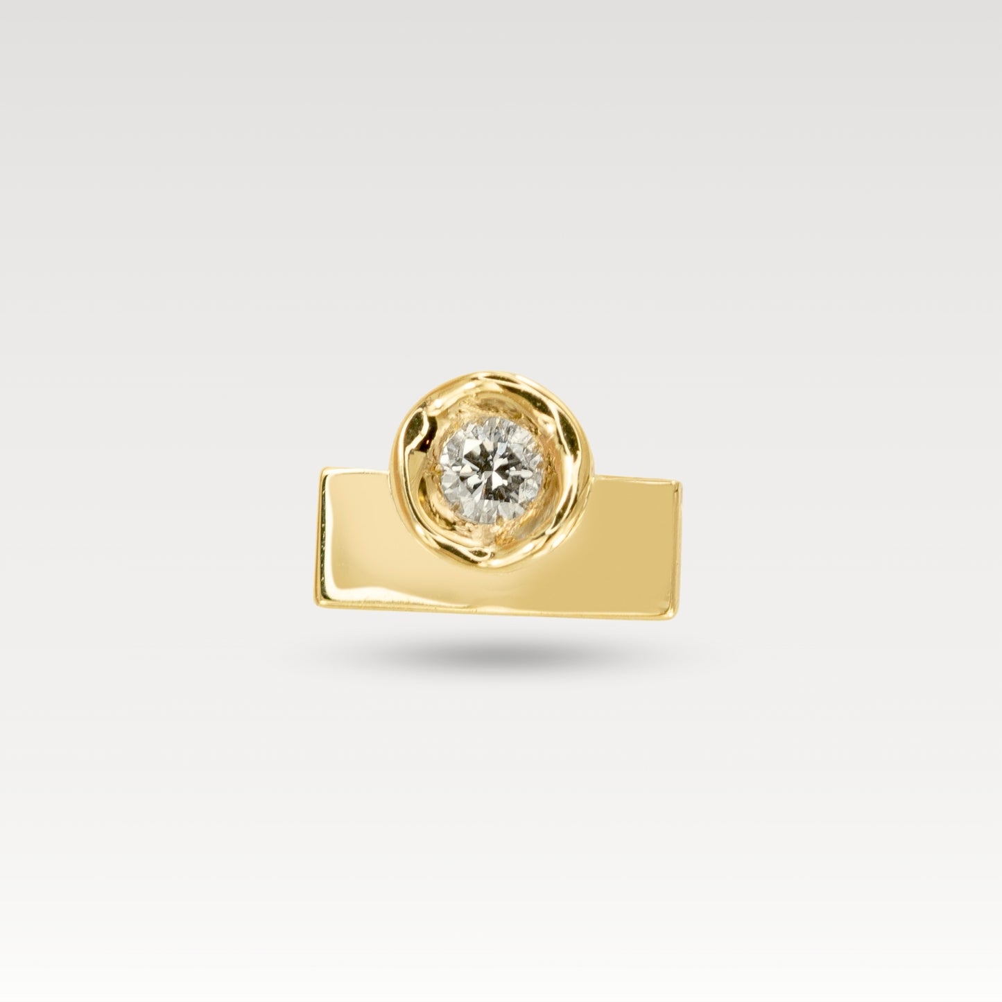 White Diamond OBI Block Earring no.1