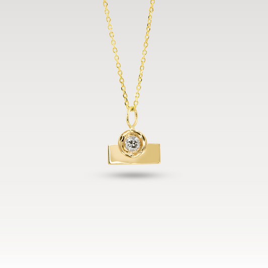 White Diamond Obi no.1 Wide Bar Pendant