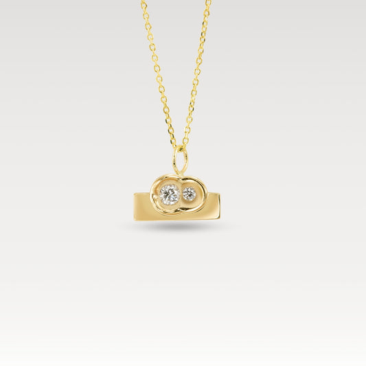 White Diamond Obi no.2 Wide Bar Pendant
