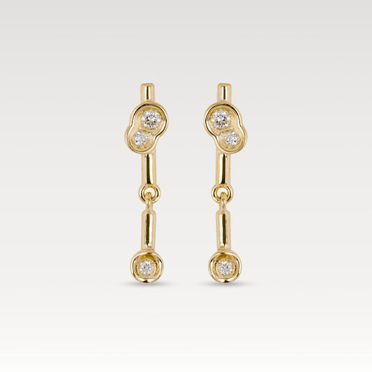 White diamond Obi Flow #21 drop earrings