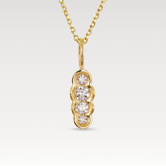 White diamond north-south Obi no.4 pendant