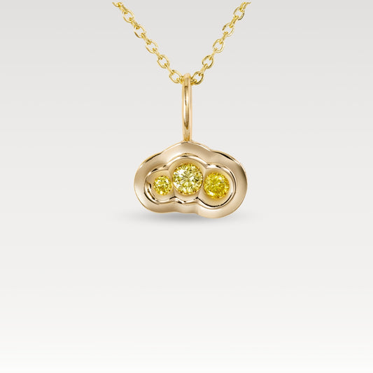 Yellow diamond Obi Flow East-West no.3 pendant