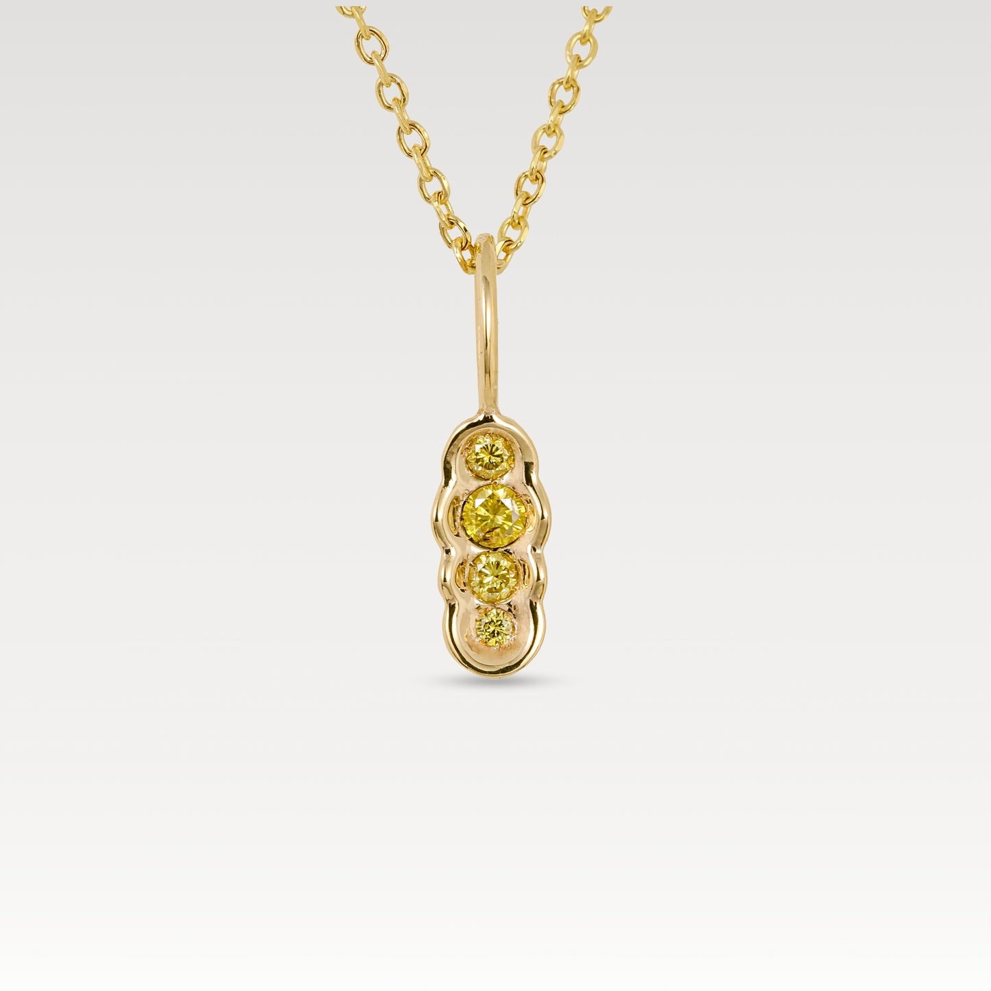 Yellow diamond north-south Obi no.4 pendant