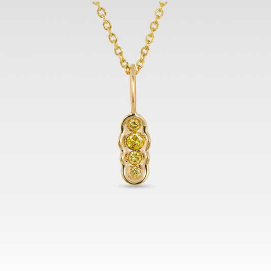 Yellow diamond north-south Obi no.4 pendant