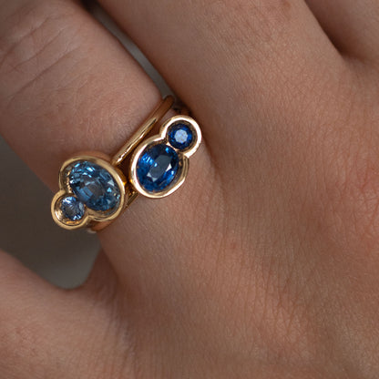 Light Blue Sapphire OBI Dahl ring #1 - Kay Konecna Studio