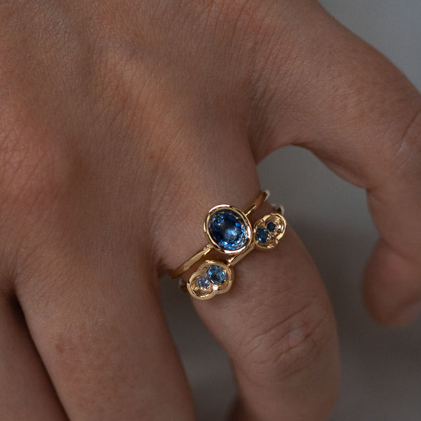 Blue Sapphire OBI ring #2 - Kay Konecna Studio