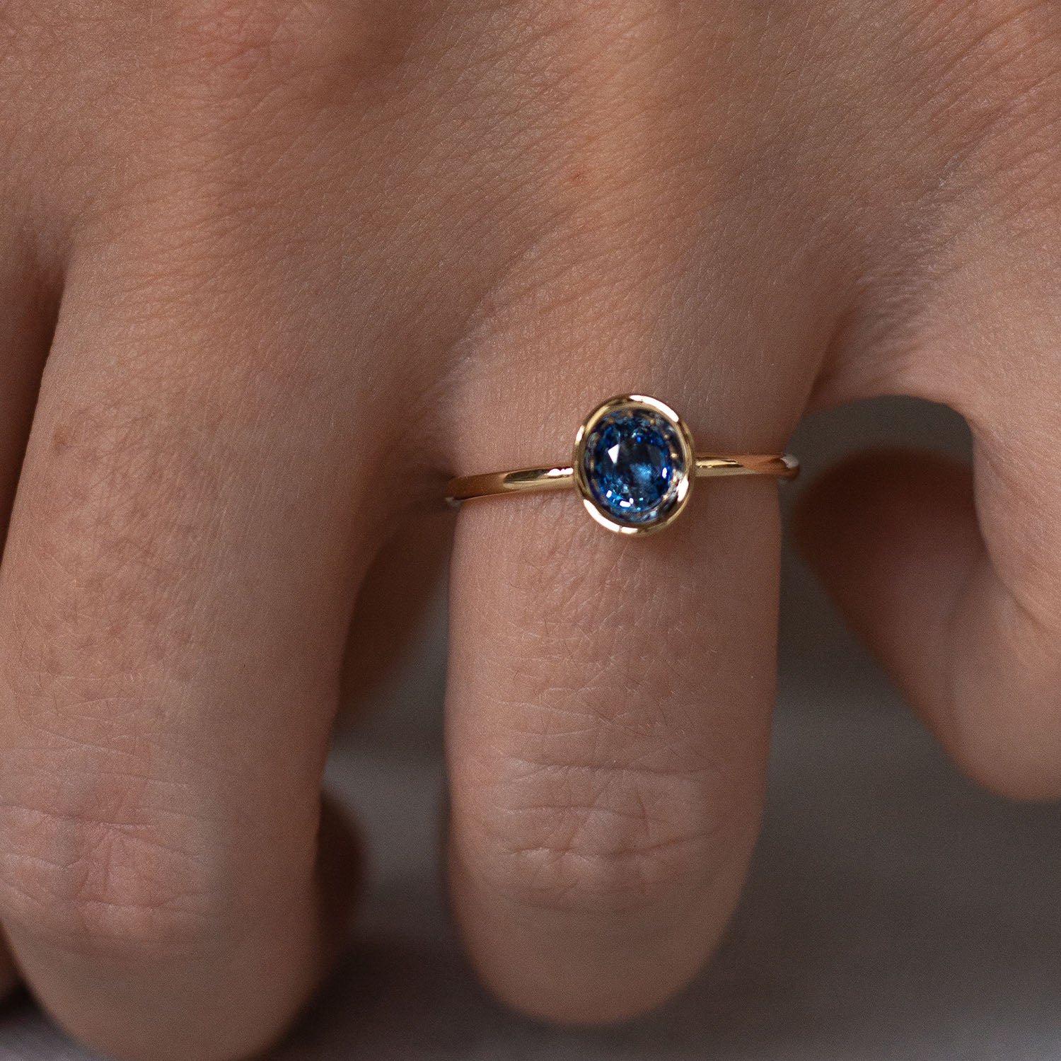 Blue Sapphire OBI ring #2 - Kay Konecna Studio