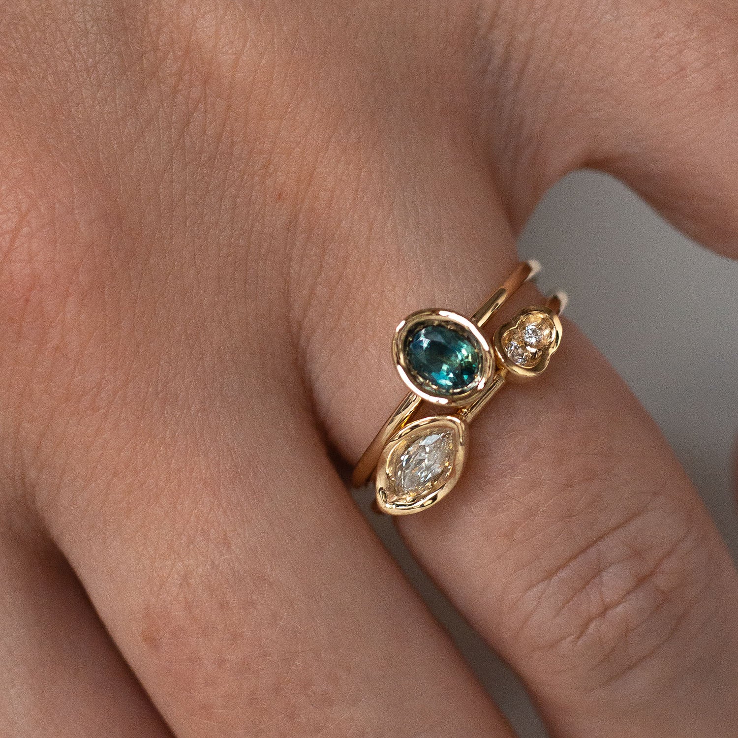 White Diamond Marquise OBI Ring #23 - Kay Konecna Studio