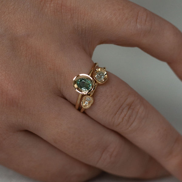 Green Sapphire OBI ring #2 - Kay Konecna Studio