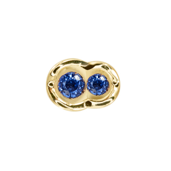 Blue Sapphire Obi Earring #3 - Kay Konecna Studio