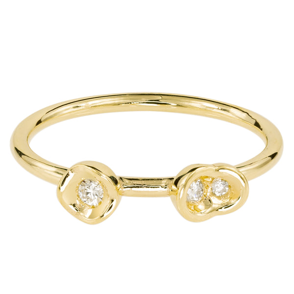 White Diamond Round OBI Ring #23 - Kay Konecna Studio