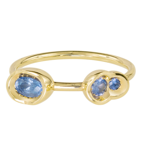 Light Blue Sapphire OBI Ring #23 - Kay Konecna Studio